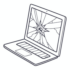 Broken laptop screen cracked display damage repair