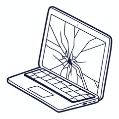 Broken laptop screen cracked display repair needed