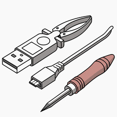 Repair tools kit usb cable micro usb soldering iron