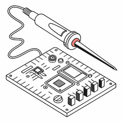 Soldering iron and circuit board repair electronics