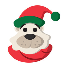 Cute christmas polar bear avatar Vector