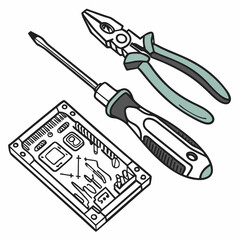 Repair tools circuit board electronics kit screwdriver pliers