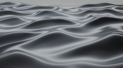 Gray fabric, undulating waves, smooth surface.