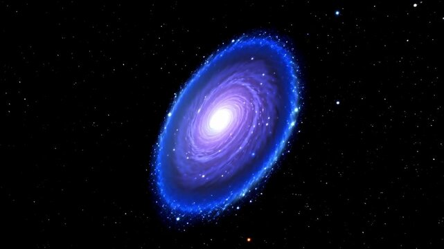 Elegant spiral galaxy with glowing core and swirling arms amidst a starry expanse, showcasing celestial beauty and astronomical depth