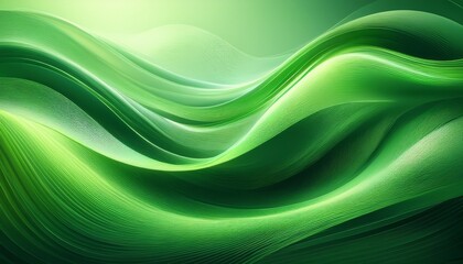 Obraz premium abstract green flowing waves creating a serene atmosphere with soft light