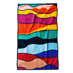 Fototapeta premium Bold Beach Towel with Oversized Vibrant Graphic Art Isolated on Transparent Background