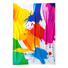 Artistic Beach Towel with Oversized Abstract Splash Isolated on Transparent Background