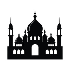 Mosque with Minarets Silhouette