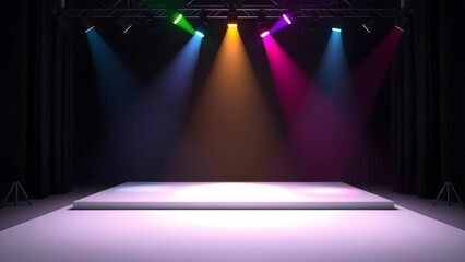 A 3d illustration of an empty stage.