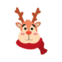 Cute christmas reindeer avatar Vector