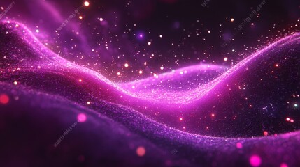 Obraz premium Abstract digital illustration of swirling pink and purple particles.