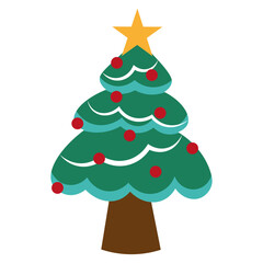 Colored christmas tree icon Vector