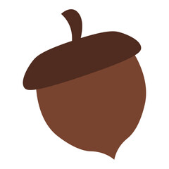 Colored autumn nut icon Vector