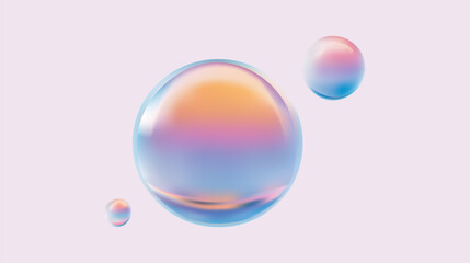 Colorful Abstract Bubbles on a Soft and Gentle Background that Enhances their Beauty