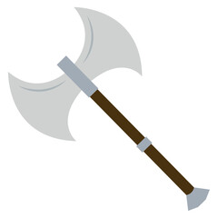 Colored axe medieval weapon icon Vector