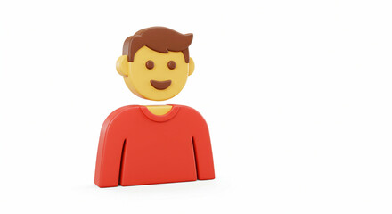 Obraz premium Simplified happy person with a red shirt