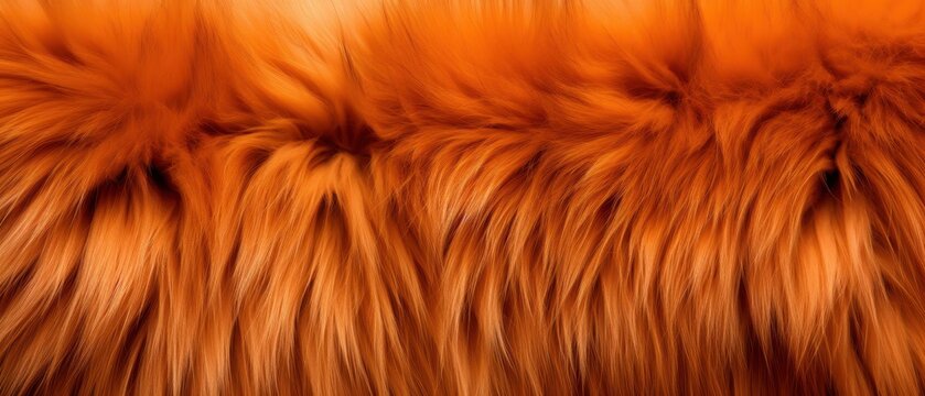 TEXTURE DE FOURRURE ORANGE, POILS LONGS, FOND FLOU