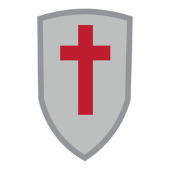 Colored medieval shield weapon icon Vector