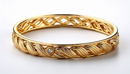 gold bracelet isolated on white background