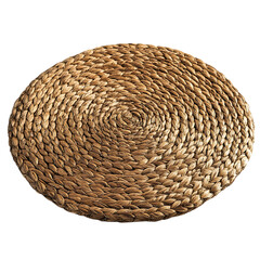 Modern Eco Straw Mat with a Refined Natural Finish Isolated on Transparent Background