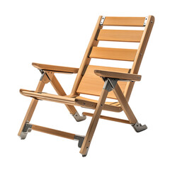 Advanced Lightweight Wooden Beach Chair with a Mode Isolated on Transparent Background