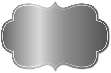 Metallic Silver Chrome Decorative Frame Label