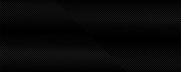 Basic grey line art design on black background. Abstract, elegant and formal cover design template. Business flyer, wallpaper, business card or brochure.