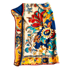 Luxurious Beach Towel with Large Ornate Decorative Isolated on Transparent Background