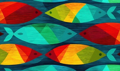 BANC DE POISSONS ARC-EN-CIEL STYLIS&Eacute;S