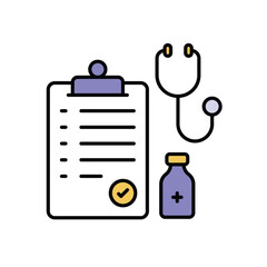 Medical Treatment report Icon vector