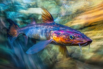 Fototapeta premium POISSON IRIDESCENT DANS L'EAU