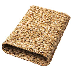 Modern Eco Straw Mat with a Natural Woven Texture Isolated on Transparent Background