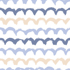 Vector seamless pattern. Abstract background with curved brush strokes. Monochrome, hand-drawn texture. Artistic curved lines create a dynamic and organic feel.  Modern surface design.