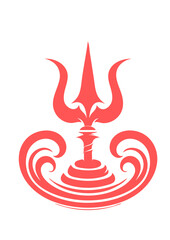 Long Trident of Shiva symbol icon. silhouette.