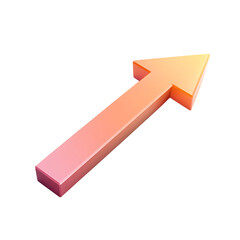 Abstract Peach Arrow with Soft Gradients Isolated on Transparent Background