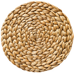 Modern Eco Straw Mat with a Natural Woven Texture Isolated on Transparent Background