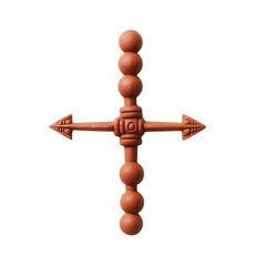A Terracotta Arrow with Olmec Rubber Balls Mesoamer Isolated on Transparent Background