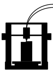 Simple 3D printer illustration. Transparent PNG design element for websites, print and other graphics.