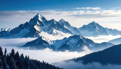 Cold Foggy Mountains Landscape - Misty Mountain Scenery