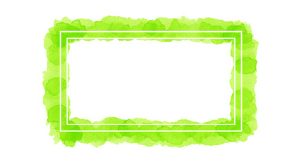 Vibrant lime green watercolor border with the promise of spring and new beginnings encased in on transparent background