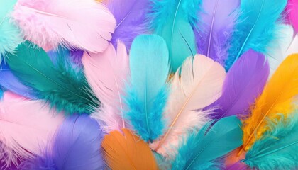 Colorful Feathers Background - Vibrant Texture Pattern