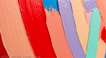 Obraz premium Bold brushstrokes create a vibrant tapestry evoking feelings of joy and energy with thick on transparent background