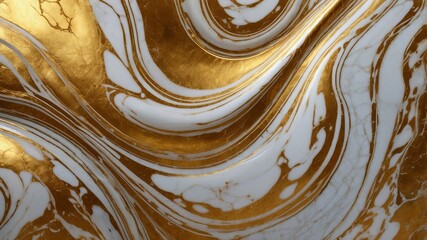 Elegant golden marble texture with luxurious swirling patterns, soft metallic reflections, ultra-realistic close-up, 8K