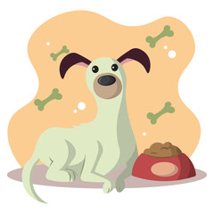Colored cute dog character Vector
