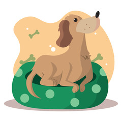 Colored cute dog character Vector