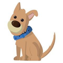 Colored cute dog character Vector