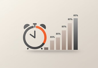 Alarm Clock Progress: Ascending Bar Graph with Minimalist Design