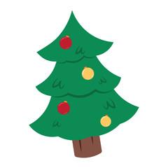 Colored christmas tree icon Vector