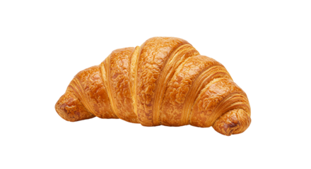 The irresistible allure of a freshly baked golden brown croissant promising a flaky buttery on transparent background