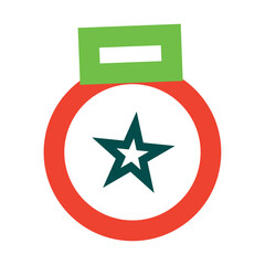 Colored minimalist christmas ball icon Vector